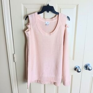 VENUS Women Soft Pink Cutout Sweater Size Large NWOT